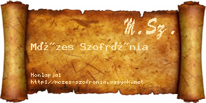 Mózes Szofrónia névjegykártya